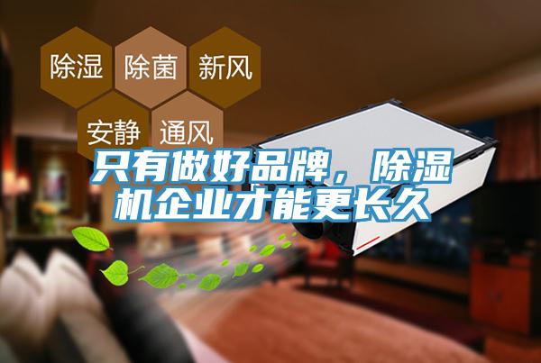 只有做好品牌，除濕機企業才能更長久