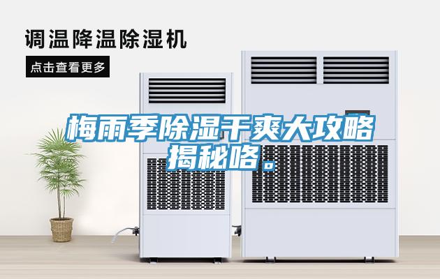 梅雨季除濕干爽大攻略揭秘咯。