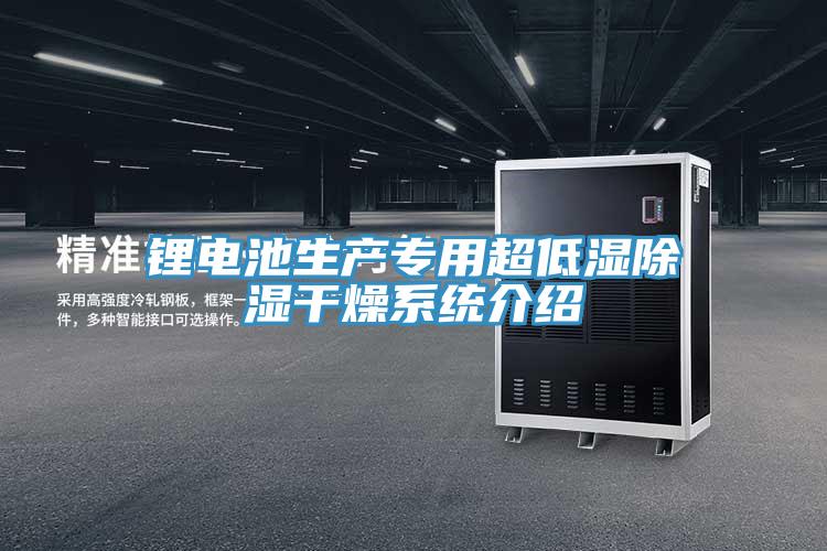 鋰電池生產專用超低濕除濕干燥系統介紹