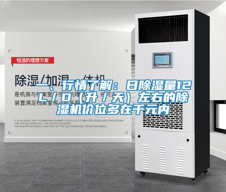 一、行情了解：日除濕量12L／D（升／天）左右的除濕機價位多在千元內