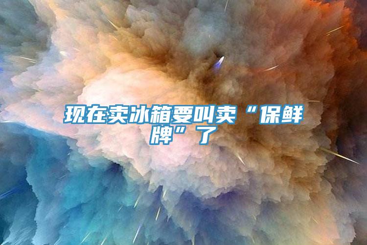 現在賣冰箱要叫賣“保鮮牌”了
