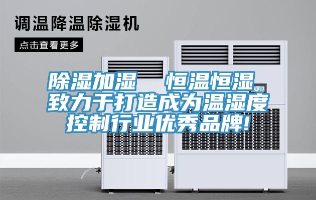 除濕加濕 恒溫恒濕 致力于打造成為溫濕度控制行業優秀品牌!